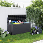 100 Gallon Resin Deck Box, Lockable Patio Outdoor Storage Box - Image 7