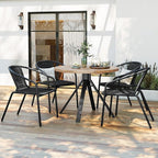 Amopatio Outdoor Dining Chairs Set of 6, Rattan Patio Chairs Wicker, Stackable - Image 2