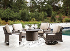 Signature Design by Ashley Paradise Trail Outdoor Round Wicker Patio Fire Pit - Image 15