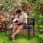 VINGLI 47'' Outdoor Bench, Weather Resistant Garden Patio Bench Powder Coated - Image 8
