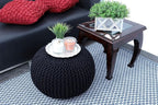 FRELISH DECOR Round Pouf Ottoman Hand Knitted 100% Cotton Pouf Foot Stool - Image 8