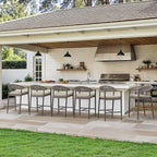 Bar Stools Set of 6, 24.8'' Aluminum Outdoor Bar Stool by COZYMAN