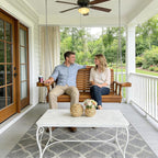 Wooden Porch Swing 2-Seater, High Backrest and Deep Seat, Bench Swing - Image 2