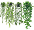 Der Rose 4Pcs Fake Plants Hanging Artificial Ivy Vine Faux Eucalyptus Hanging by DerRose