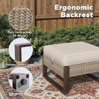 Joyside Outdoor Patio, All-Weather PE Rattan Ottomans Footstools - Image 3
