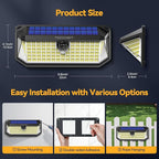 TECKNET 4200Lm 416 LED Solar Motion Lights Outdoor Waterproof, 300° Angle & 3 - Image 7