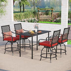 Sophia & William Patio Bar Set 5 Piece Outdoor High Dining Table and Chairs Set - Image 6