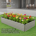 12x4x1.5FT Galvanized Raised Garden Bed, Vegetable Boxes-Rectangle Metal Flower - Image 7