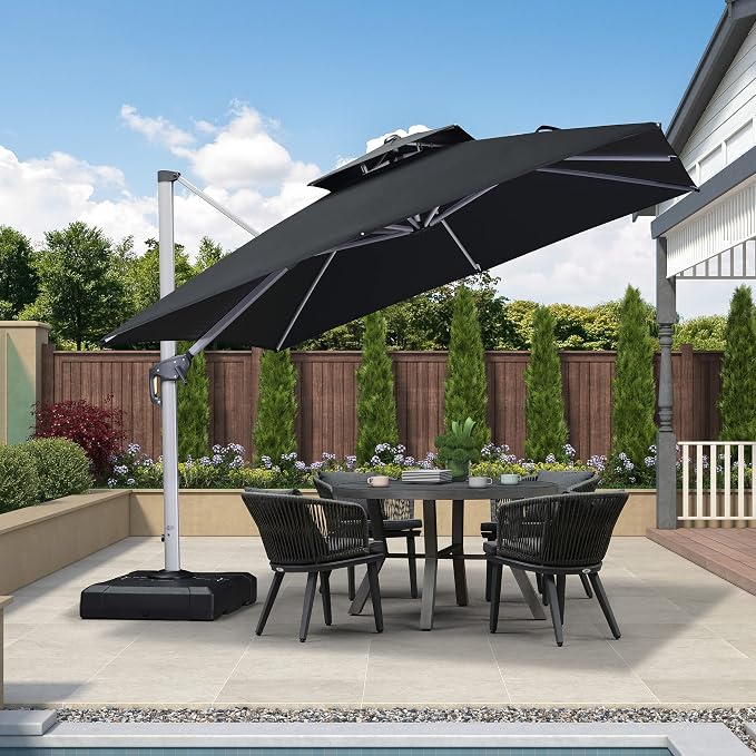 PURPLE LEAF 10ft Patio Umbrella Outdoor Square Umbrella Large Cantilever - Image 2