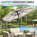 AreShark 9 FT Patio Umbrella for Outdoor, Outdoor Table Umbrella - Image 7