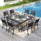 PHI VILLA 9 Pieces Outdoor Patio Dining Set by PHIVILLAThepioneerofcomfortablehouseholdsupplies