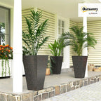 Outsunny 28 Inch Tall Planters for Outdoor Plants, Stackable Tapered Large - Image 2