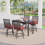 Sophia & William Patio Bar Set 5 Piece Outdoor Dining Set, 4 Swivel Bar Stools - Image 6