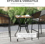 Outsunny 28" Outdoor Bar Table, Faux Wood Patio Furniture, Square Wood-Like - Image 4