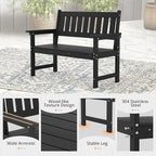 LUE BONA Outdoor Bench, 2-Person HDPS Garden Bench, Outdoor Benches Weatherproof - Image 4