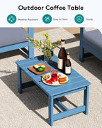 SERWALL 4 Pieces HDPE Outdoor Sofa Set - Image 9