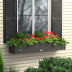Mayne Horizon 5FT Window Box Planter – Modern Rectangular Faux Wood Grain Design - Image 3