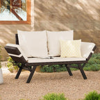 Flamaker Outdoor Convertible Sofa, Woven Rattan Patio Furniture Sunbed - Image 8