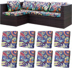 8Pcs Stretch Patio Cushion Covers, Outdoor Couch Covers Replacement, Outdoor by BIETYONE