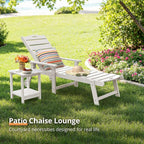 LUE BONA Outdoor Chaise Lounge, HDPS Chaise Lounger, 5 Positions Adjustable - Image 4