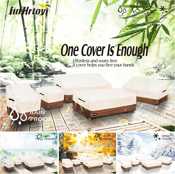 JinHrtoyi 2-Seater Patio Loveseat Cover, 58Wx32Dx31H inches Outdoor Furniture - Image 7