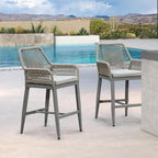 PURPLE LEAF Outdoor 24" Counter Height Bar Stools Chair Set of 2, All Weather - Image 2