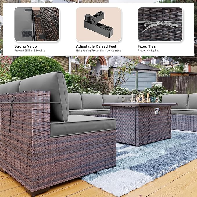 Kullavik 13 Pieces Outdoor Patio Furniture Set - Image 4