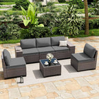 ALAULM 6 Pieces Patio Furniture Set, Oversized Seat/Armrest and High Back - Image 2
