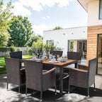 Shintenchi 7 Piece Patio Dining Set, Wicker Patio Conversation Set - Image 6