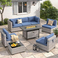 6-Seat Modern Outdoor Wicker Rattan Patio Furniture Set by MASIONBACKYARDS