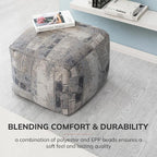 Anji Mountain 100% Handmade & Handcrafted Comfortable Home Décor Pouf Ottoman - Image 5