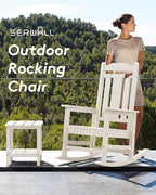 SERWALL Outdoor Rocking Chair Set of 6, Patio Rocking Chair Sets, HDPE Rocking - Image 8