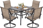 NUU GARDEN Outdoor Patio Dining Set, 4 Swivel Textilene Dining Chairs and 37" by NUUGARDENCORPORATION