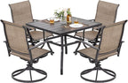 NUU GARDEN 5 Piece Outdoor Dining Set, Iron Patio Furniture Set by NUUGARDENCORPORATION