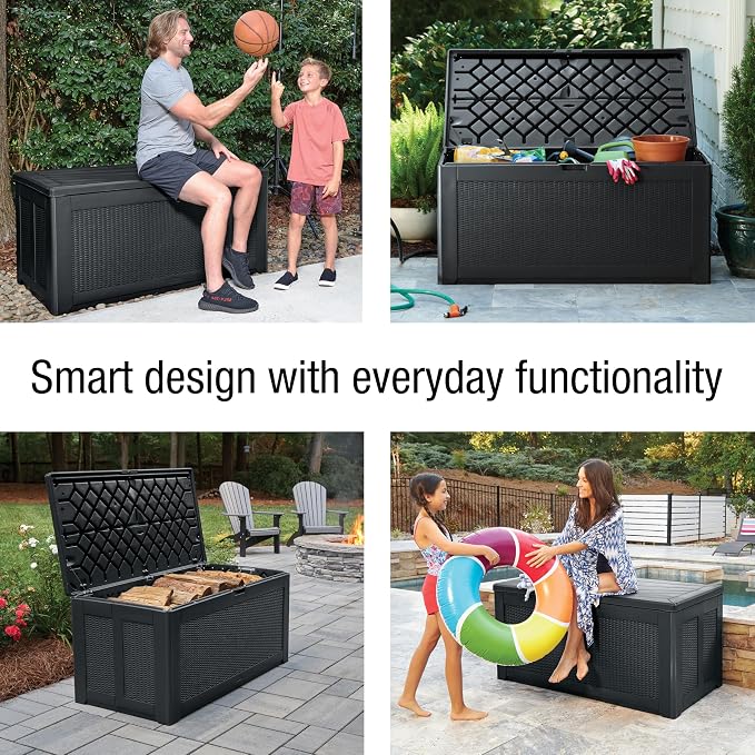 Rubbermaid Extra Large Resin Outdoor Storage Deck Box, Weather Resistant - Image 3