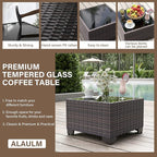 ALAULM 6 Pieces Patio Furniture Set, Oversized Seat/Armrest and High Back - Image 6