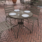 Flash Furniture Bellamy 31.5'' Round Indoor/Outdoor Tempered Glass Metal Frame - Image 7