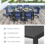 Outdoor Dining Set for 6, Metal Patio Table and Chairs Set - Image 6