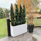 White Steel Heavy Planter for Outdoor Plants Metal Rectangular Outdoor Planter - Image 4
