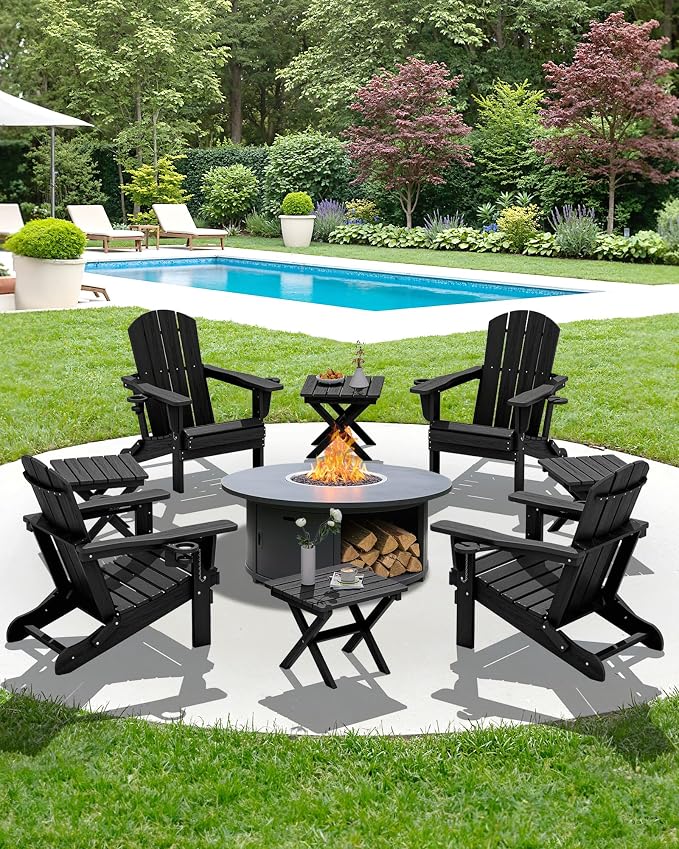SERWALL Folding Outdoor Side Table Set of 6, Adirondack End Table - Image 10