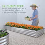 2PCS Galvanized Raised Garden Bed Kit, Vegetable Boxes-Rectangle Metal Flower - Image 5