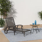 VINGLI Cast Aluminum Outdoor Chaise Lounge Chair - Image 2