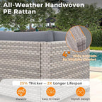 6-Seat Modular Patio Furniture Set – Outdoor Wicker Sectional Sofa - Image 4