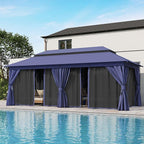 LAUSAINT HOME Semi-Permanent Outdoor Patio Gazebo 10'x20', Heavy Duty Party - Image 2