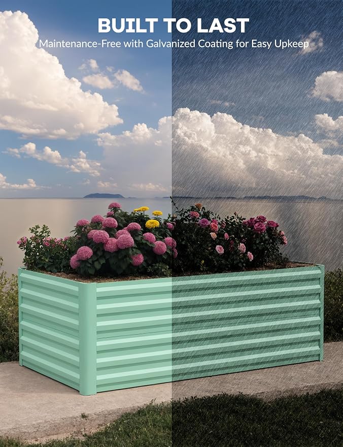 GarveeLife 2pcs 8x4x2 ft Galvanized Raised Garden Bed, Rust-Resistant Raised - Image 3