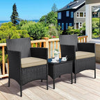Yaheetech 3 Pieces Patio Conversation Set, Outdoor Rattan Bistro Furniture - Image 2