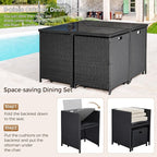 Yaheetech 9-Piece Patio Dining Sets, Outdoor Space Saving Rattan Chairs - Image 5