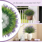 24 Pcs Artificial Faux Plants for Outdoor Spring Decoration, Fake Monkey Grass - Image 4