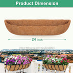 Y&M 24" Coco Liner for Window Box Deck Basket Planter Trough Coconut Fiber - Image 2