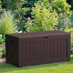 JUMMICO 120 Gallon Resin Deck Box, Large Outdoor Storage Box Waterproof & - Image 5